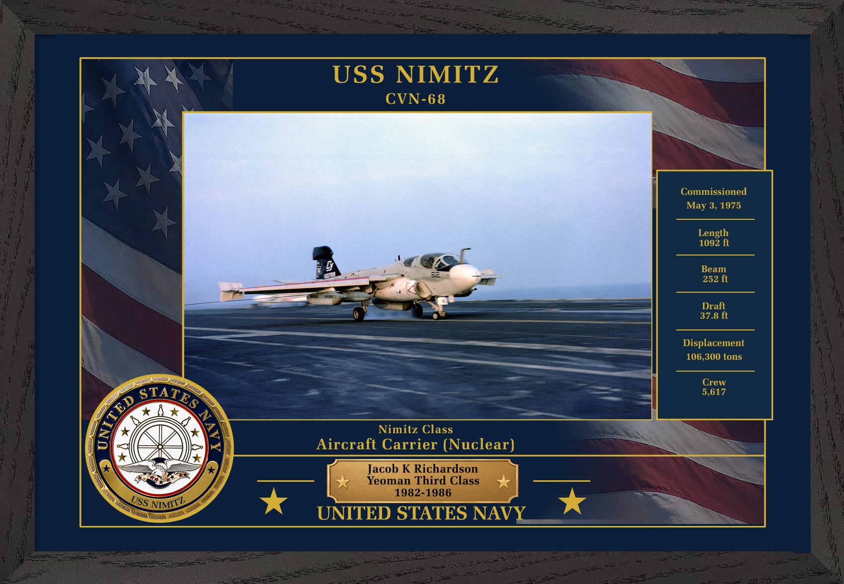 USS Nimitz CVN-68 Framed Patriotic Photo