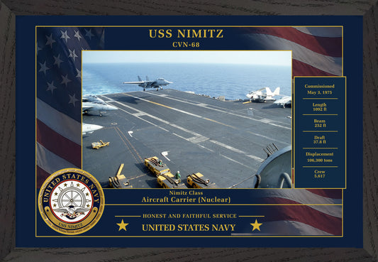 USS Nimitz CVN-68 Framed Patriotic Photo