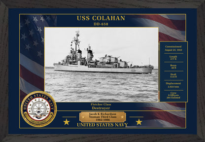 USS Colahan DD-658 Framed Patriotic Photo