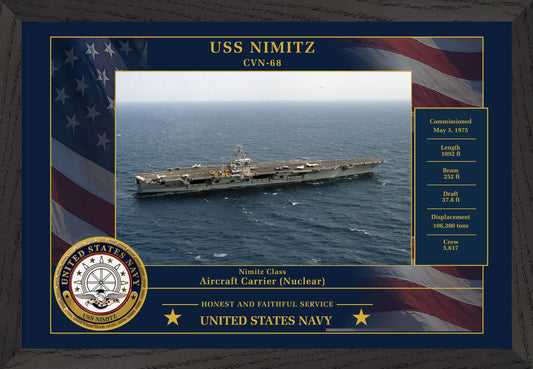 USS Nimitz CVN-68 Framed Patriotic Photo