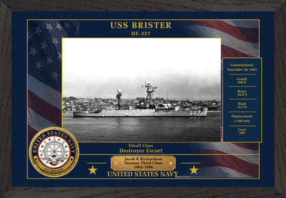 USS Brister DE-327 Framed Patriotic Photo