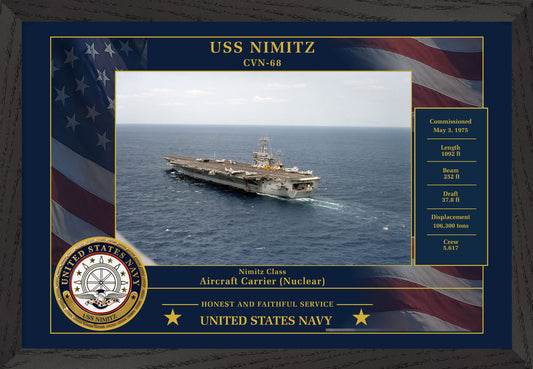 USS Nimitz CVN-68 Framed Patriotic Photo