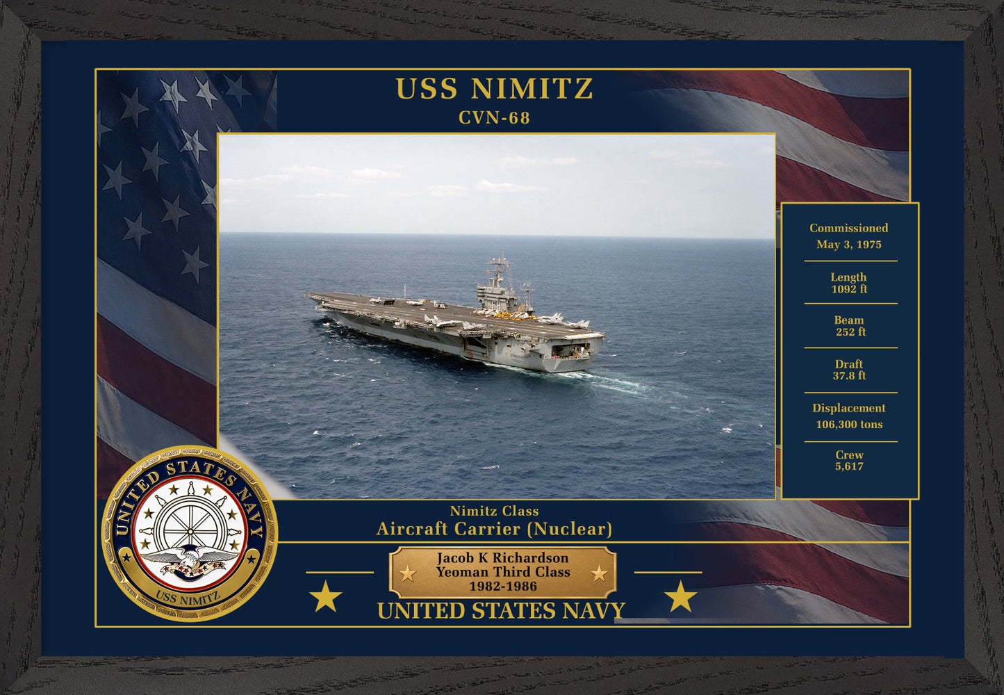 USS Nimitz CVN-68 Framed Patriotic Photo