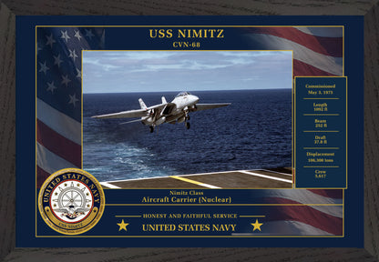USS Nimitz CVN-68 Framed Patriotic Photo
