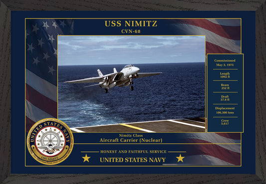 USS Nimitz CVN-68 Framed Patriotic Photo