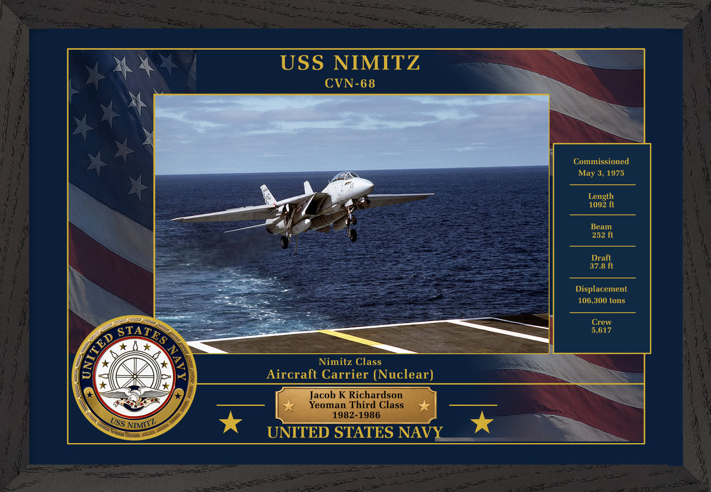 USS Nimitz CVN-68 Framed Patriotic Photo