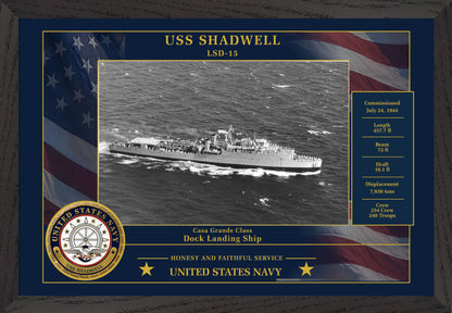 USS Shadwell LSD-15 Framed Patriotic Photo