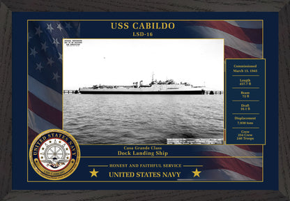USS Cabildo LSD-16 Framed Patriotic Photo