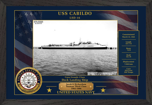 USS Cabildo LSD-16 Framed Patriotic Photo