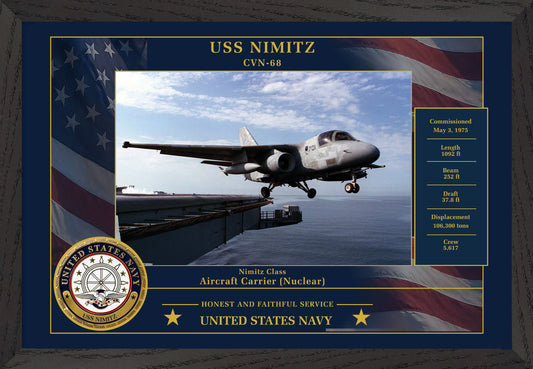 USS Nimitz CVN-68 Framed Patriotic Photo