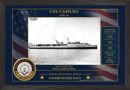 USS Cabildo LSD-16 Framed Patriotic Photo