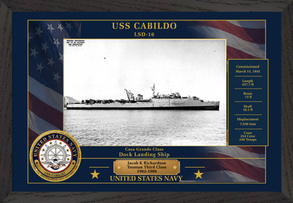 USS Cabildo LSD-16 Framed Patriotic Photo