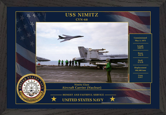 USS Nimitz CVN-68 Framed Patriotic Photo