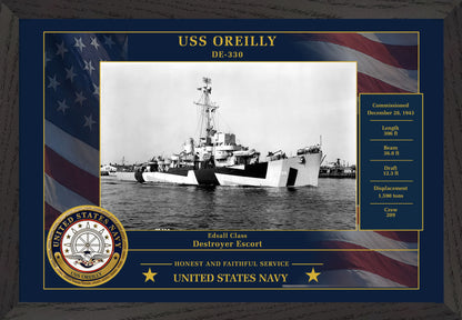 USS Oreilly DE-330 Framed Patriotic Photo