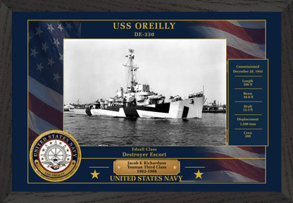 USS Oreilly DE-330 Framed Patriotic Photo