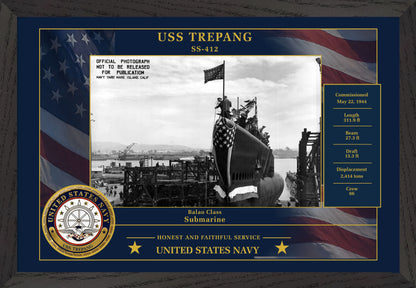 USS Trepang SS-412 Framed Patriotic Photo