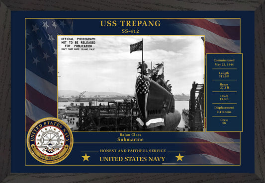 USS Trepang SS-412 Framed Patriotic Photo
