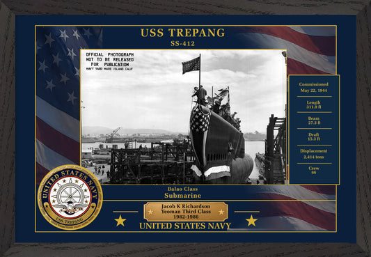 USS Trepang SS-412 Framed Patriotic Photo