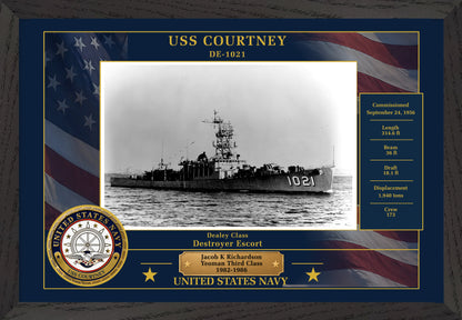 USS Courtney DE-1021 Framed Patriotic Photo