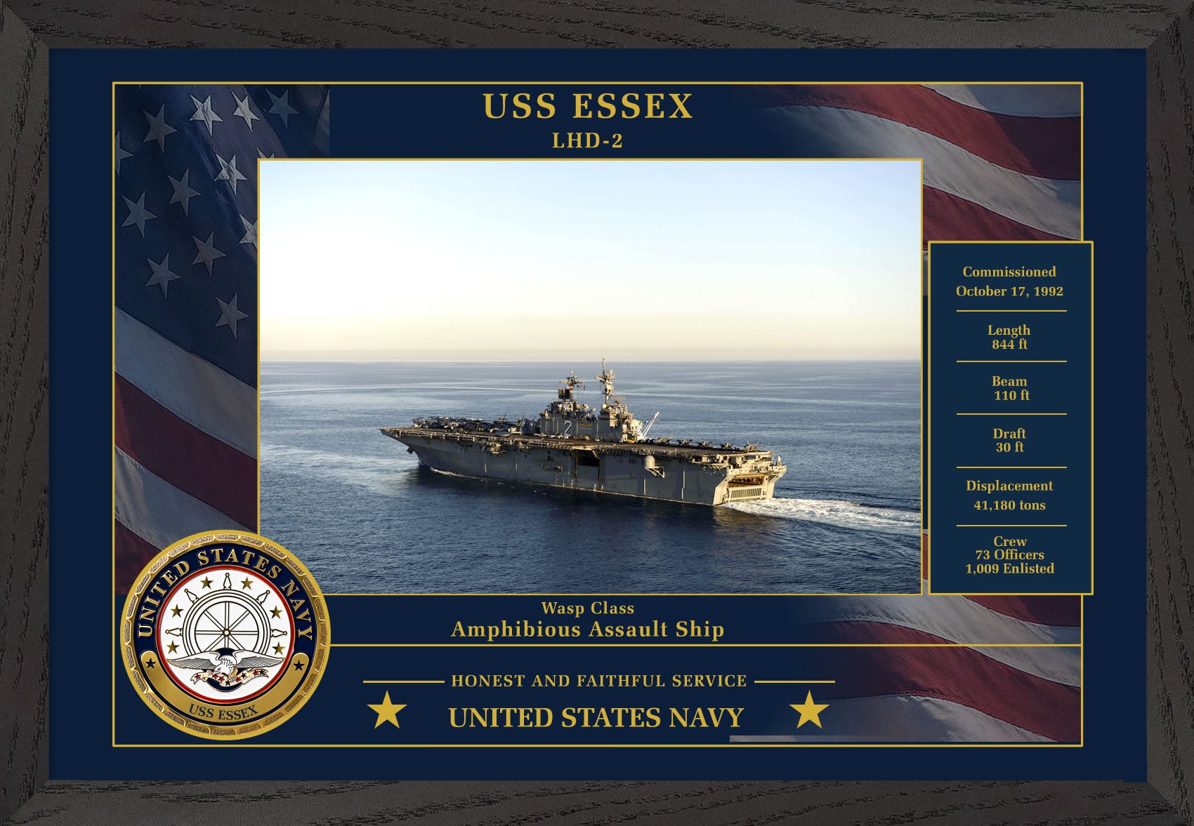 USS Essex LHD-2 Framed Patriotic Photo