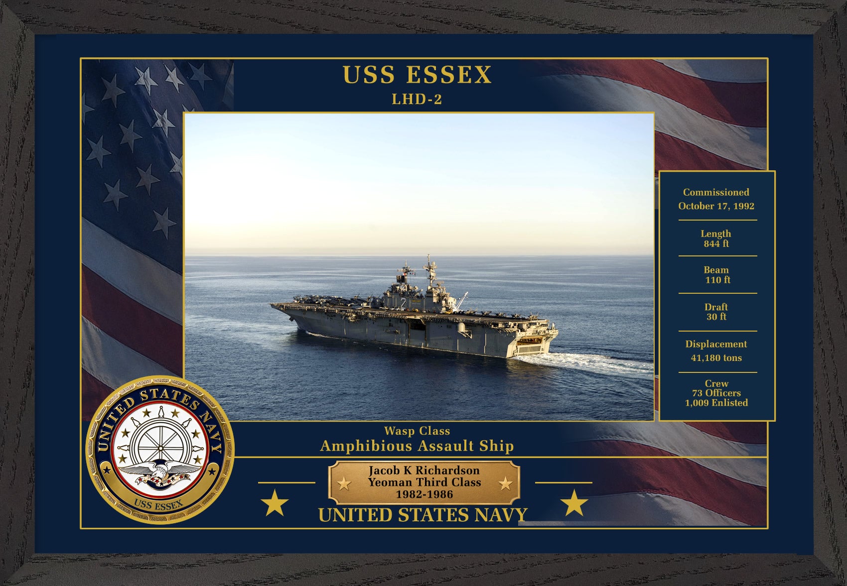 USS Essex LHD-2 Framed Patriotic Photo