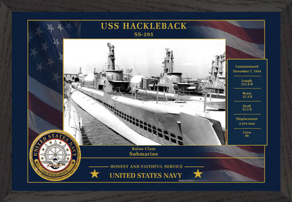 USS Hackleback SS-295 Framed Patriotic Photo