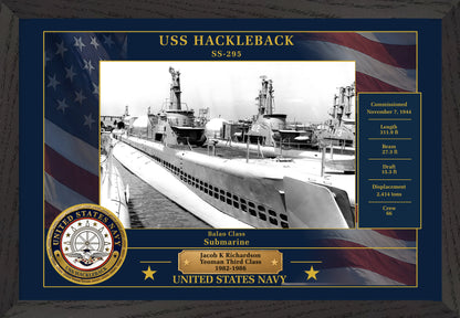 USS Hackleback SS-295 Framed Patriotic Photo