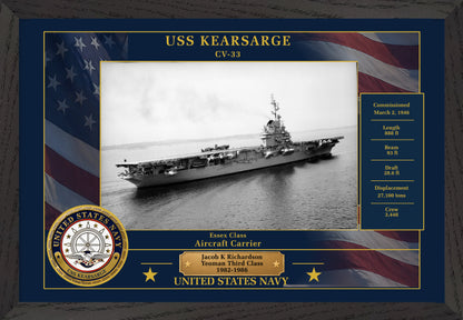USS Kearsarge CV-33 Framed Patriotic Photo