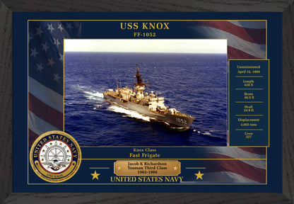 USS Knox FF-1052 Framed Patriotic Photo