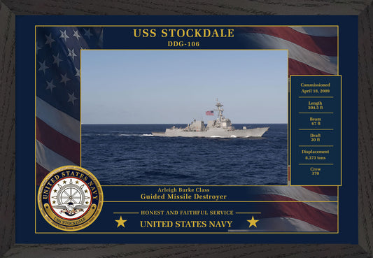 USS Stockdale DDG-106 Framed Patriotic Photo