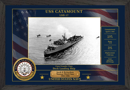 USS Catamount LSD-17 Framed Patriotic Photo