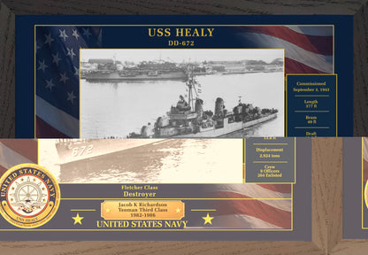 USS Healy DD-672 Framed Patriotic Photo