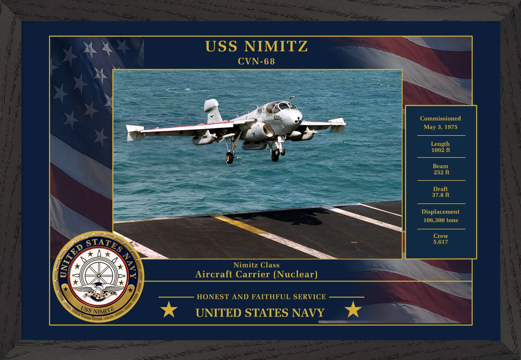 USS Nimitz CVN-68 Framed Patriotic Photo