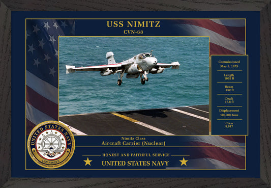 USS Nimitz CVN-68 Framed Patriotic Photo