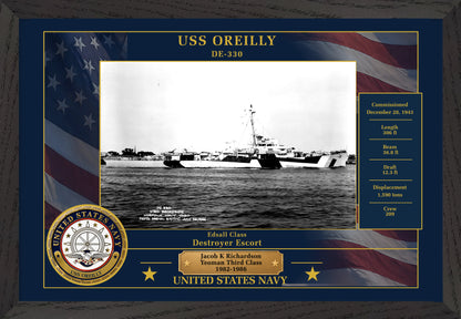 USS Oreilly DE-330 Framed Patriotic Photo