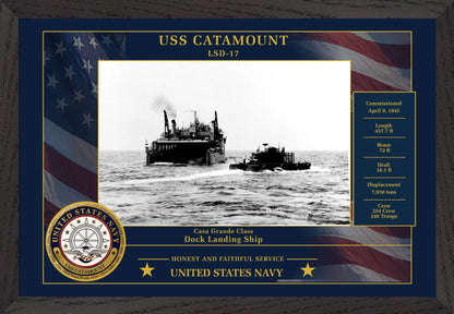 USS Catamount LSD-17 Framed Patriotic Photo
