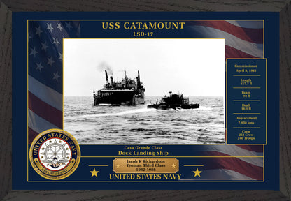 USS Catamount LSD-17 Framed Patriotic Photo