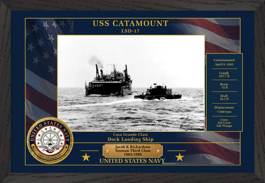 USS Catamount LSD-17 Framed Patriotic Photo