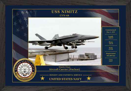 USS Nimitz CVN-68 Framed Patriotic Photo