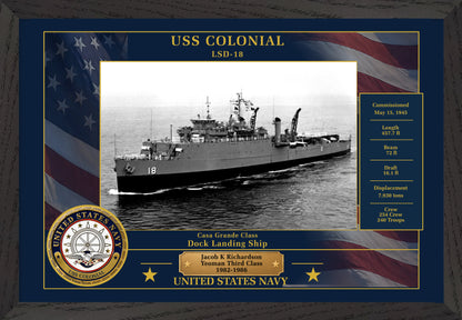USS Colonial LSD-18 Framed Patriotic Photo