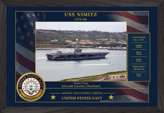 USS Nimitz CVN-68 Framed Patriotic Photo