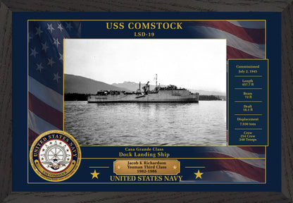 USS Comstock LSD-19 Framed Patriotic Photo
