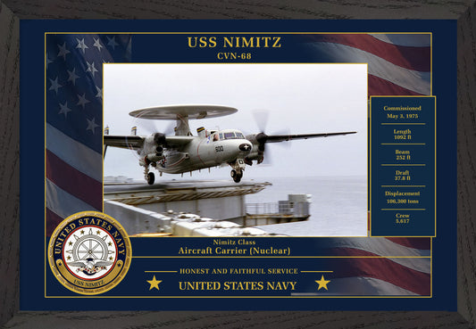 USS Nimitz CVN-68 Framed Patriotic Photo
