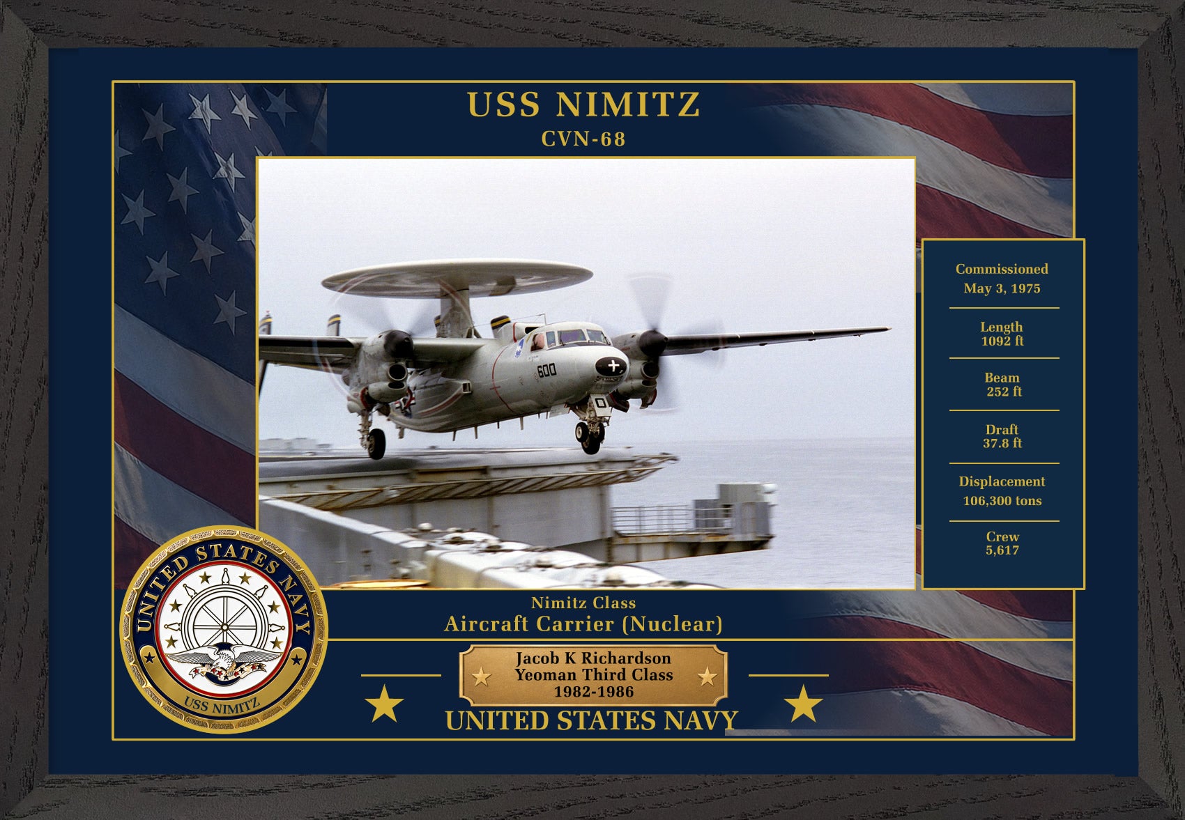 USS Nimitz CVN-68 Framed Patriotic Photo