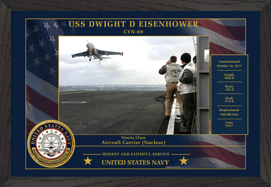 USS Dwight D Eisenhower CVN-69 Framed Patriotic Photo