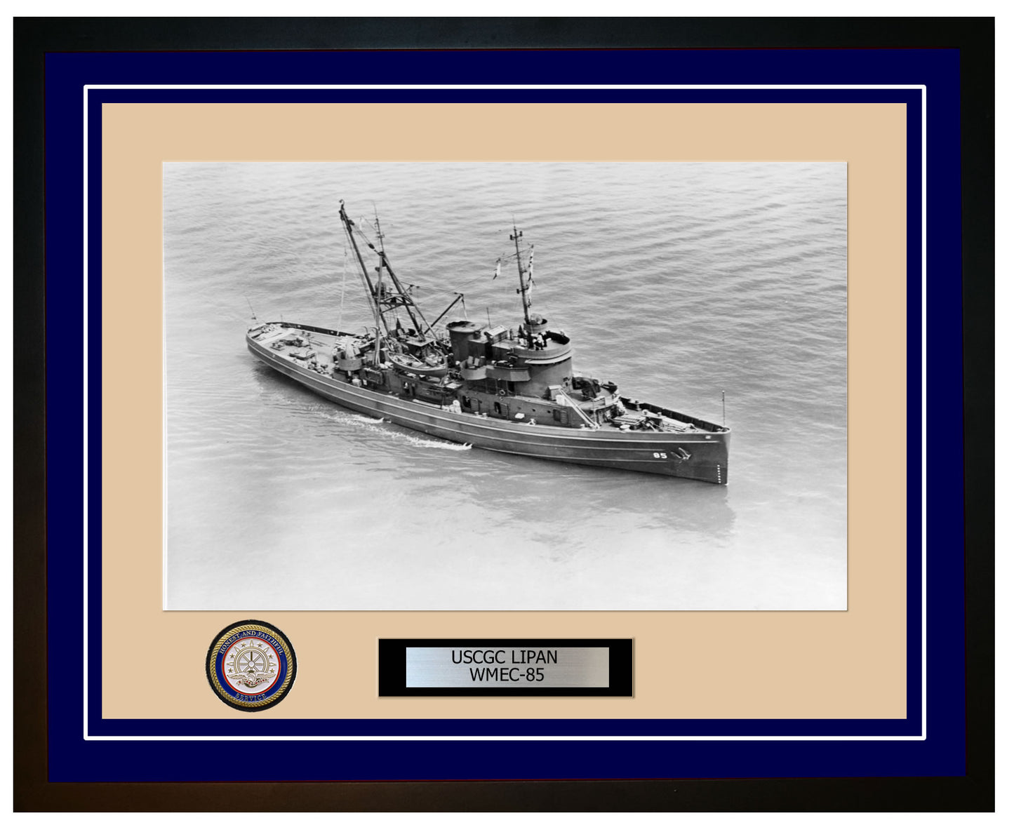 USCGC LIPAN WMEC 85 Framed Coast Guard Ship Photo Blue 60WMEC85