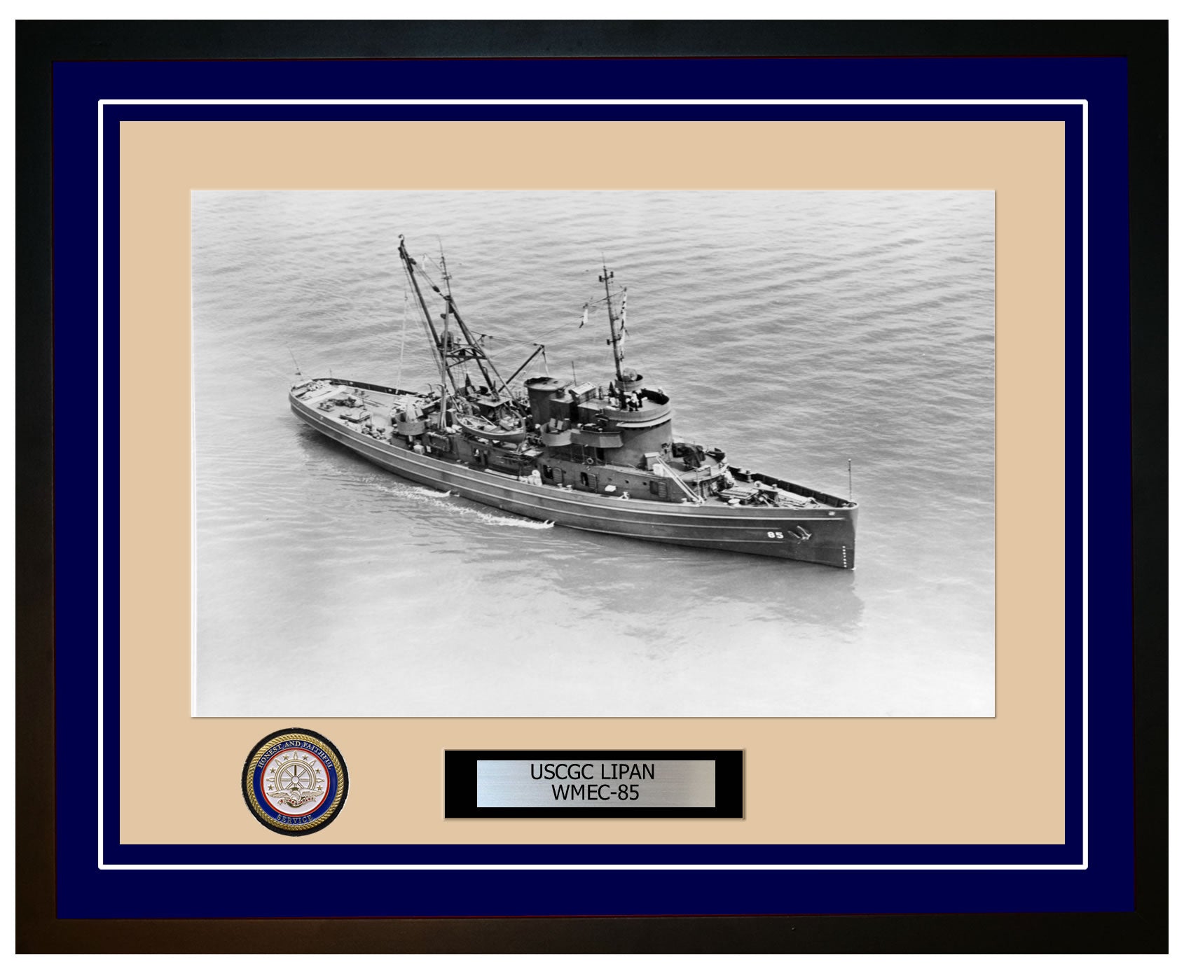 USCGC LIPAN WMEC 85 Framed Coast Guard Ship Photo Blue 60WMEC85