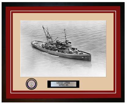 USCGC LIPAN WMEC 85 Framed Coast Guard Ship Photo Burgundy 60WMEC85