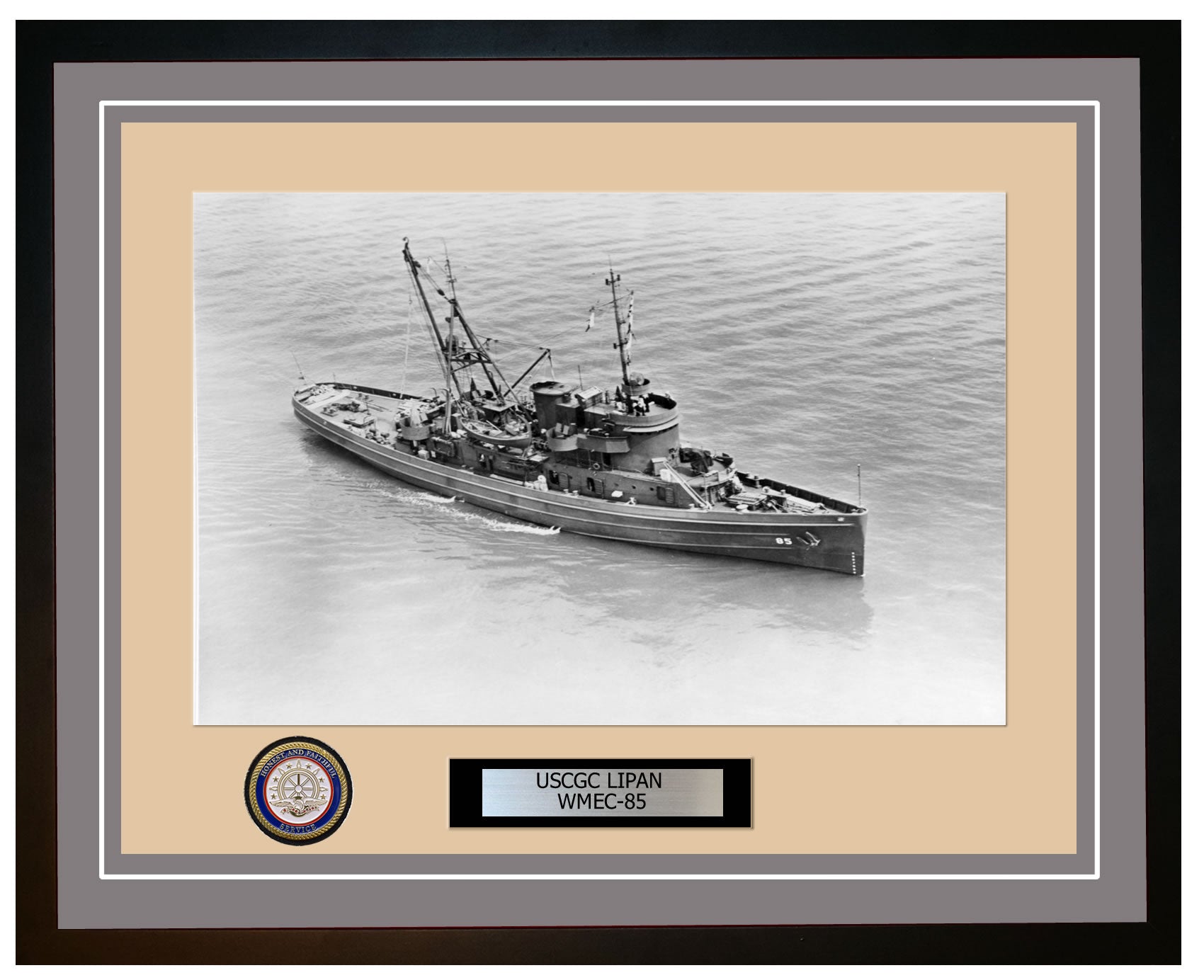 USCGC LIPAN WMEC 85 Framed Coast Guard Ship Photo Grey 60WMEC85