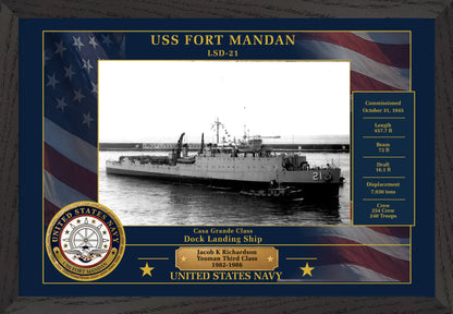 USS Fort Mandan LSD-21 Framed Patriotic Photo